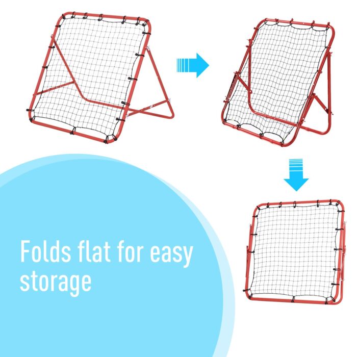 Homcom Rebounder Net W/pe Mesh Metal Tube, 96w X 80d X 96hcm- Red And Black