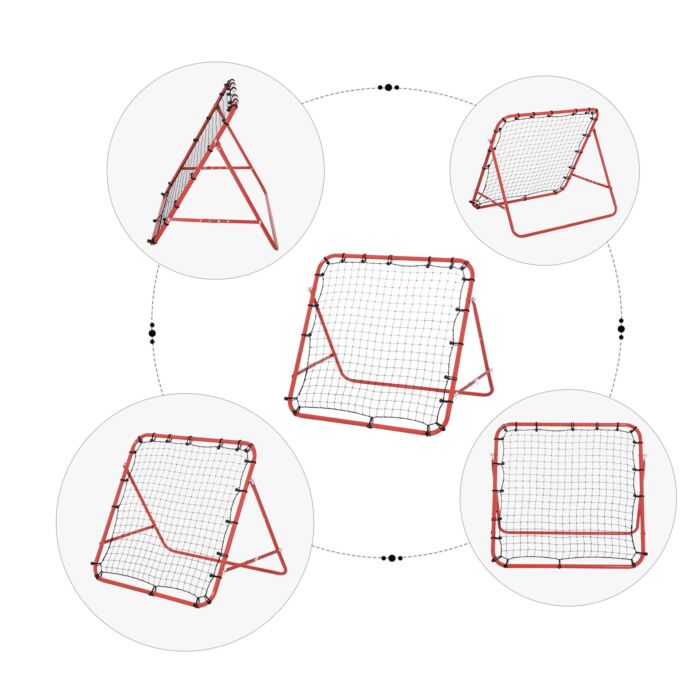 Homcom Rebounder Net W/pe Mesh Metal Tube, 96w X 80d X 96hcm- Red And Black