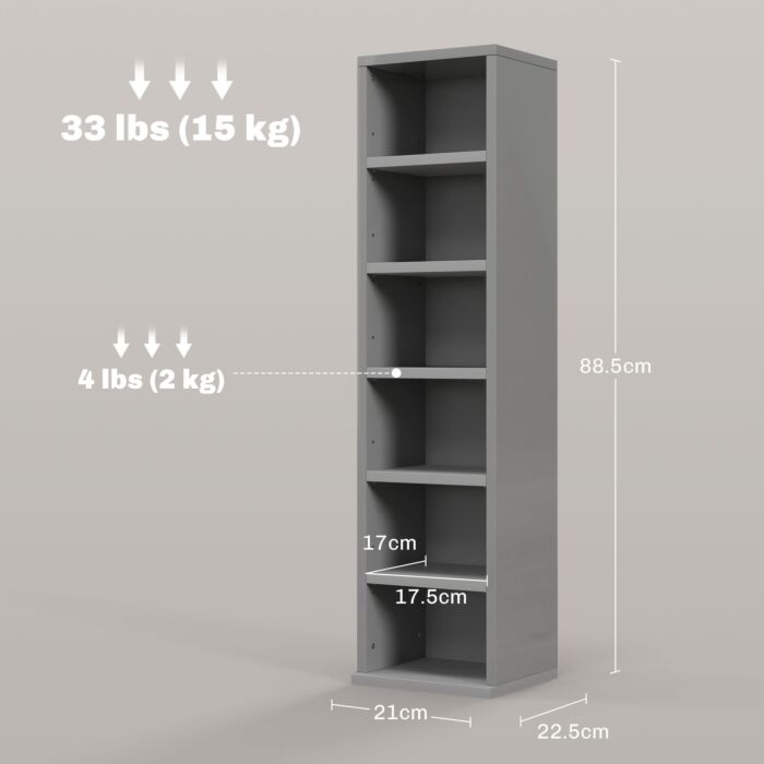 Homcom Set Of Two 102 Cd Storage Units - High Gloss Grey