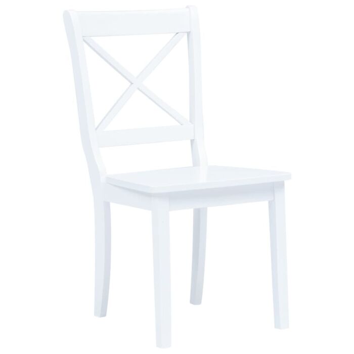Vidaxl Dining Chairs 6 Pcs White Solid Rubber Wood