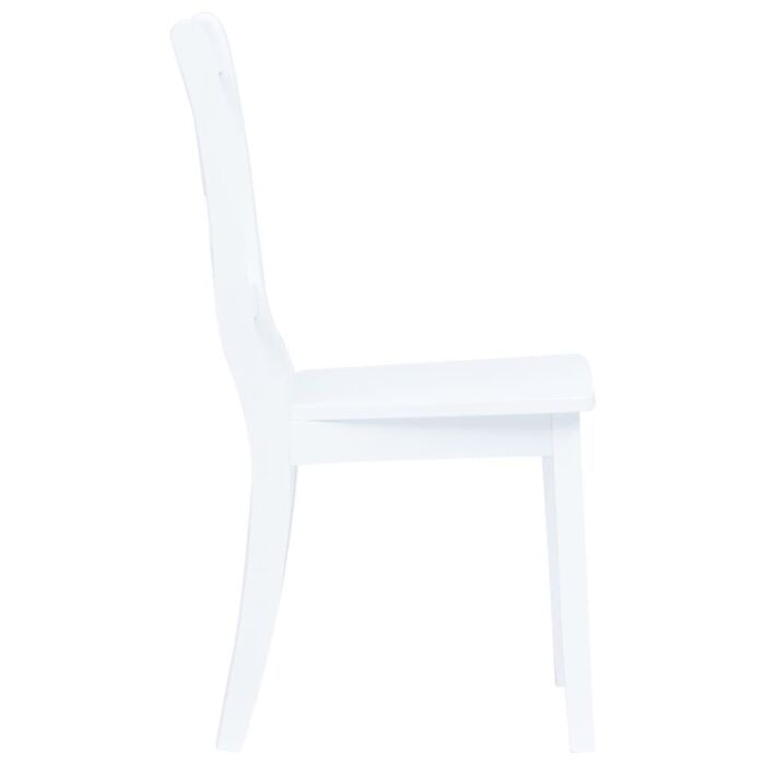 Vidaxl Dining Chairs 6 Pcs White Solid Rubber Wood