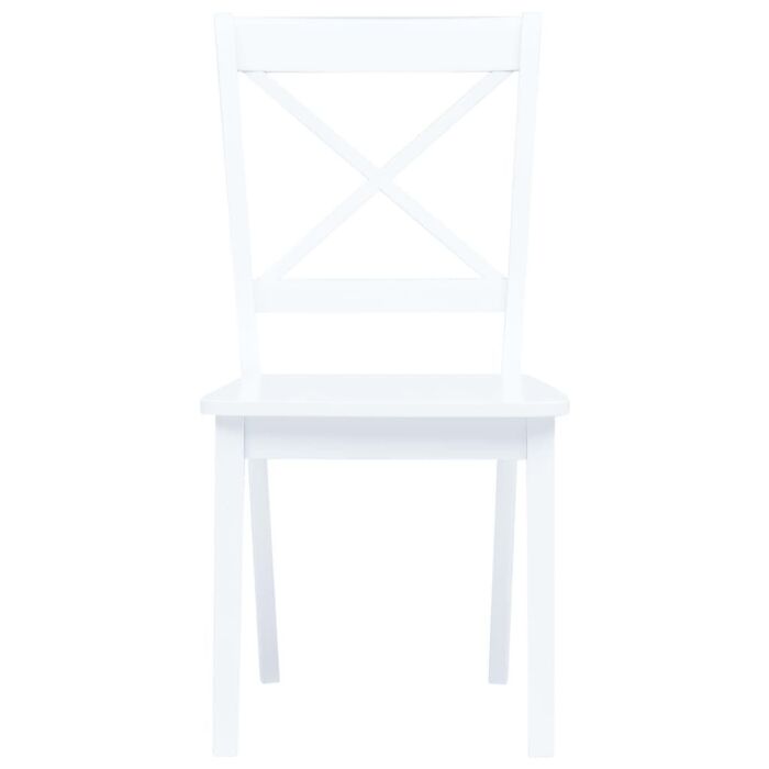 Vidaxl Dining Chairs 6 Pcs White Solid Rubber Wood