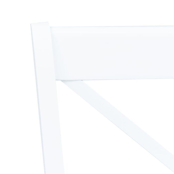 Vidaxl Dining Chairs 6 Pcs White Solid Rubber Wood