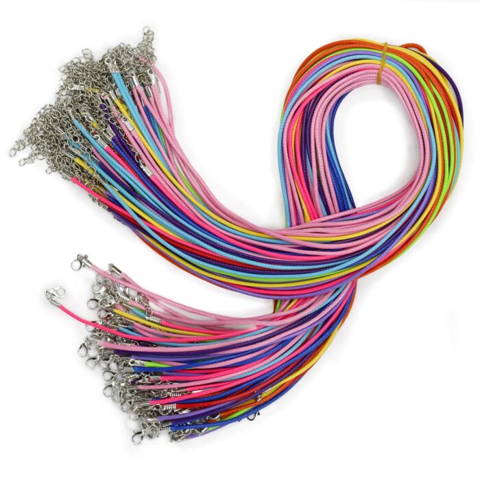 Waxed Pendant Cord - 2mm X 55cm - Assorted - Assorted (10 Colours)