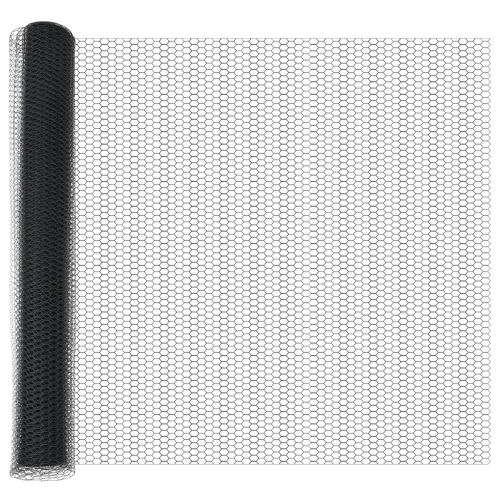 Vidaxl Hexagon Fence Grey 1.2x50 M Steel, Vidaxl Fence Posts With Spike 13 Pcs Ø32 Mm 140 Cm Galvanised Steel