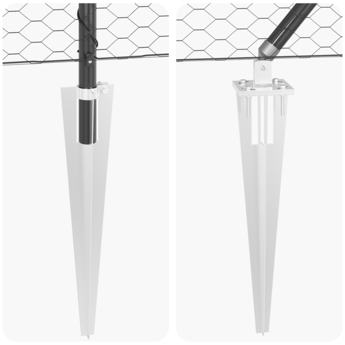 Vidaxl Hexagon Fence Grey 1.2x50 M Steel, Vidaxl Fence Posts With Spike 13 Pcs Ø32 Mm 140 Cm Galvanised Steel