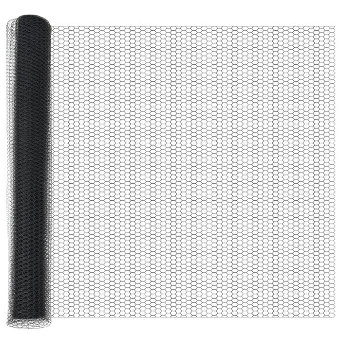 Vidaxl Hexagon Fence Grey 1.2x50 M Steel, Vidaxl Fence Posts With Spike 13 Pcs Ø32 Mm 140 Cm Galvanised Steel