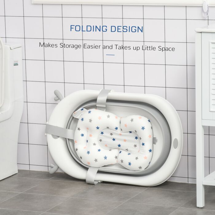 Homcom Foldable Portable Baby Bathtub W/ Baby Bath Temperature-induced Water Plug For 0-3 Years