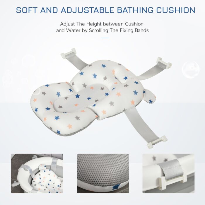 Homcom Foldable Portable Baby Bathtub W/ Baby Bath Temperature-induced Water Plug For 0-3 Years