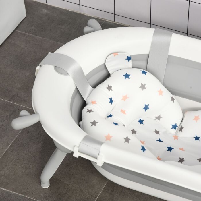 Homcom Foldable Portable Baby Bathtub W/ Baby Bath Temperature-induced Water Plug For 0-3 Years