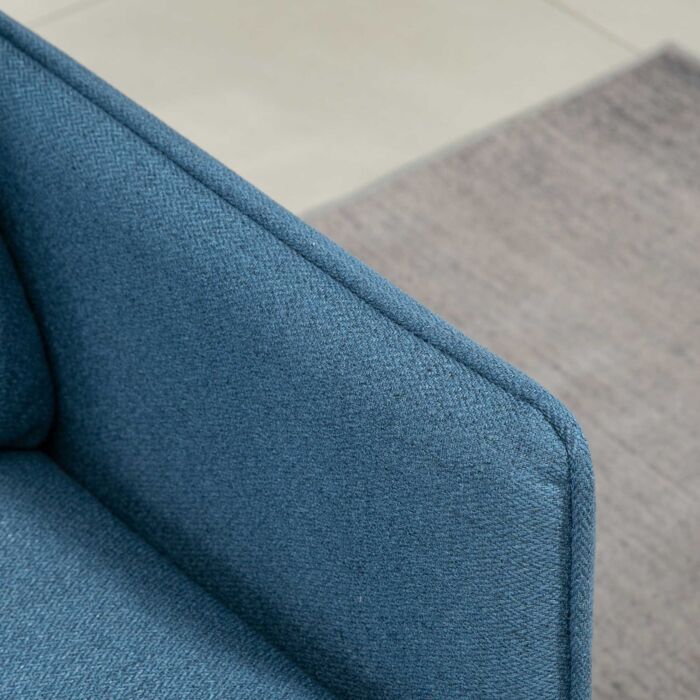 Homcom 2 Seater Sofas, Fabric Couch, Button Tufted Love Seat With Cushions, Dark Blue