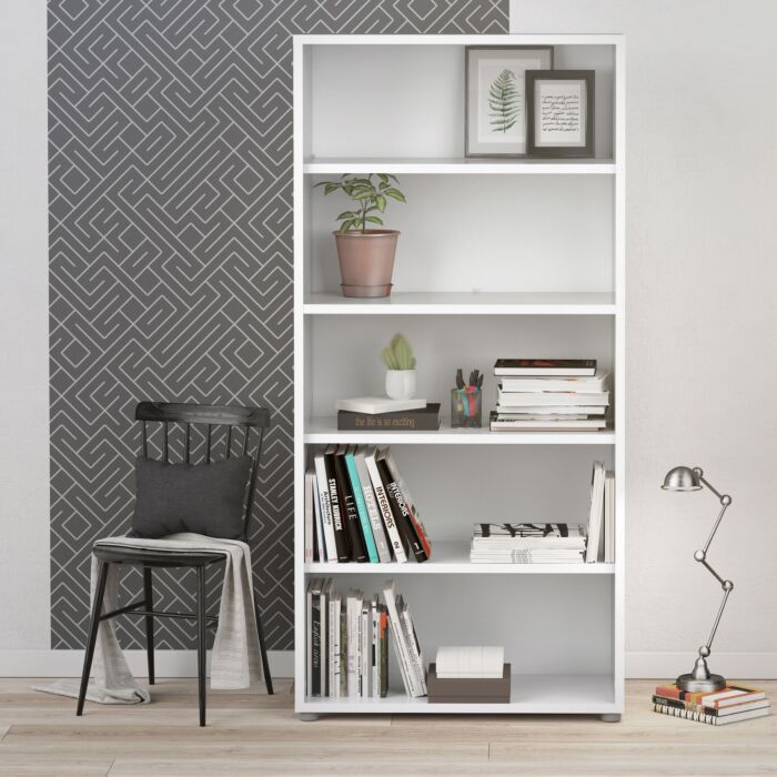 Prima Bookcase 4 Shelves In White