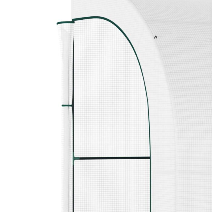 Outsunny Outdoor Walk-in Greenhouse, Plant Nursery With Zippered Doors, Pe Cover And 3-tier Shelves, White, 300 X 150 X 213 Cm