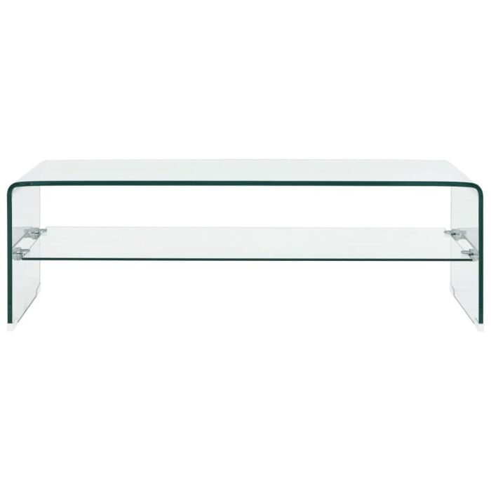 Vidaxl Coffee Table Clear 98x45x31 Cm Tempered Glass