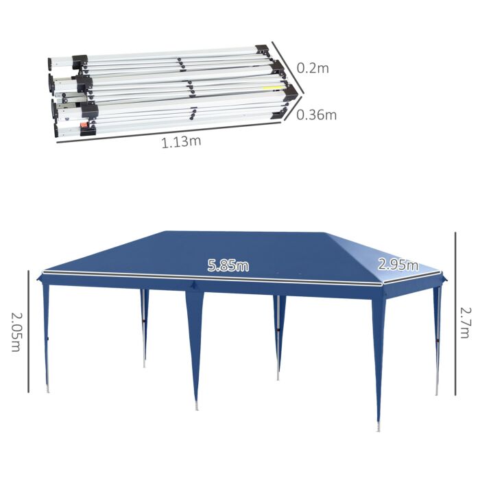 Outsunny 6 X 3(m) Garden Large Gazebo Canopy Waterproof Outdoor Party Tent Marquee