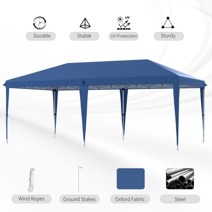 Outsunny 6 X 3(m) Garden Large Gazebo Canopy Waterproof Outdoor Party Tent Marquee