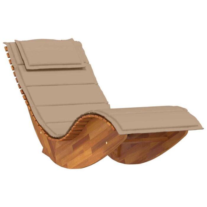 Vidaxl Sun Lounger Set Of 2 Taupe Solid Acacia Wood Standard Ergonomic