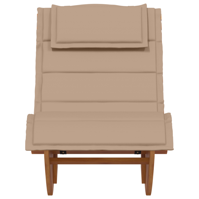 Vidaxl Sun Lounger Set Of 2 Taupe Solid Acacia Wood Standard Ergonomic