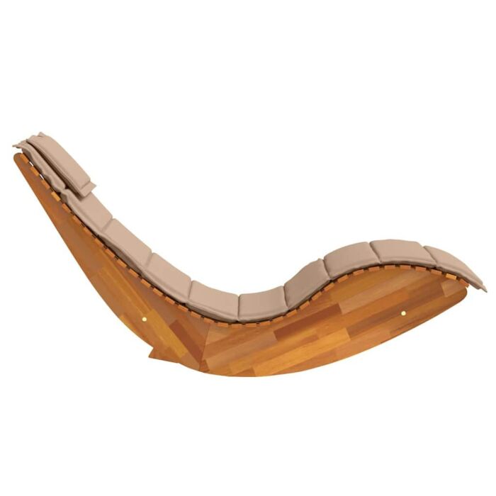 Vidaxl Sun Lounger Set Of 2 Taupe Solid Acacia Wood Standard Ergonomic