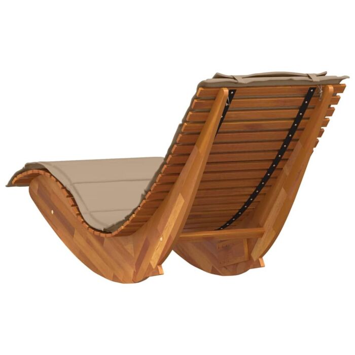 Vidaxl Sun Lounger Set Of 2 Taupe Solid Acacia Wood Standard Ergonomic