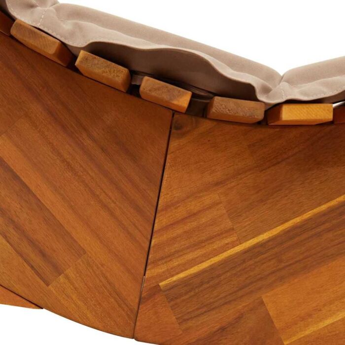 Vidaxl Sun Lounger Set Of 2 Taupe Solid Acacia Wood Standard Ergonomic