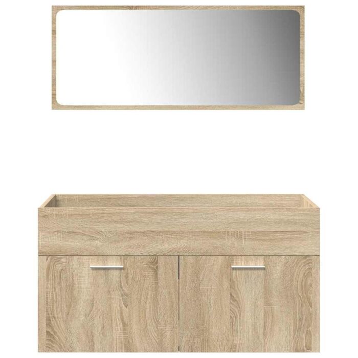 Vidaxl 5 Piece Bathroom Furniture Set Sonoma Oak Engineered Wood
