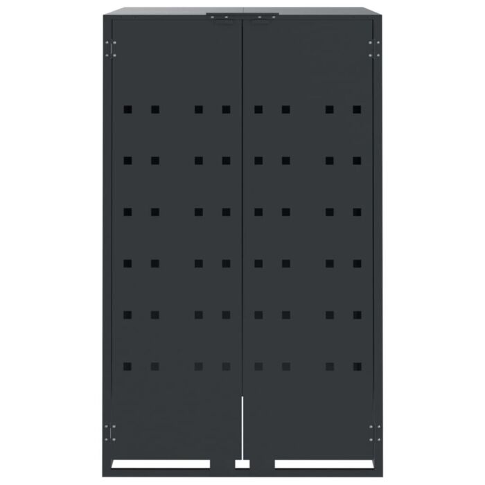 Vidaxl Wheelie Bin Storage For 2 Bins Anthracite 138x79x117 Cm Steel
