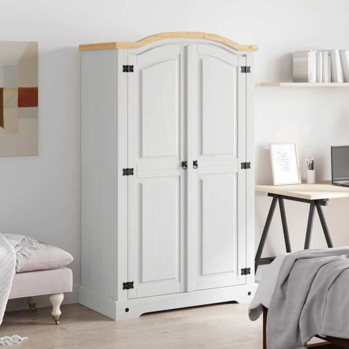 Vidaxl Wardrobe Mexican Pine Corona Range 2 Doors White