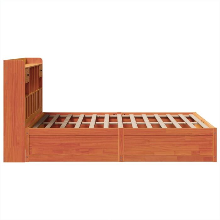 Vidaxl Bed Frame Without Mattress Wax Brown 150x200 Cm King Size Solid Wood Pine