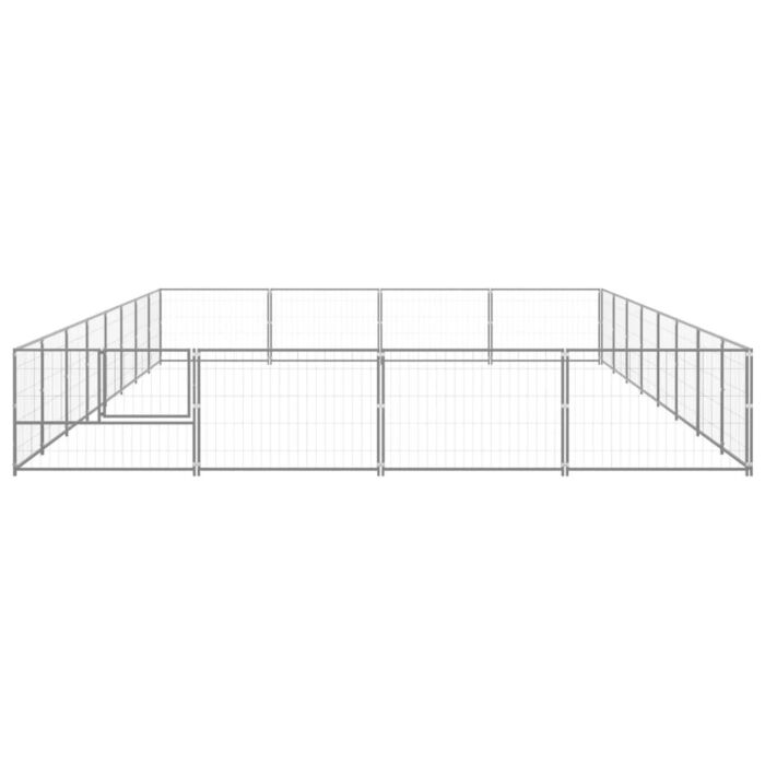Vidaxl Dog Kennel Silver 32 M² Steel