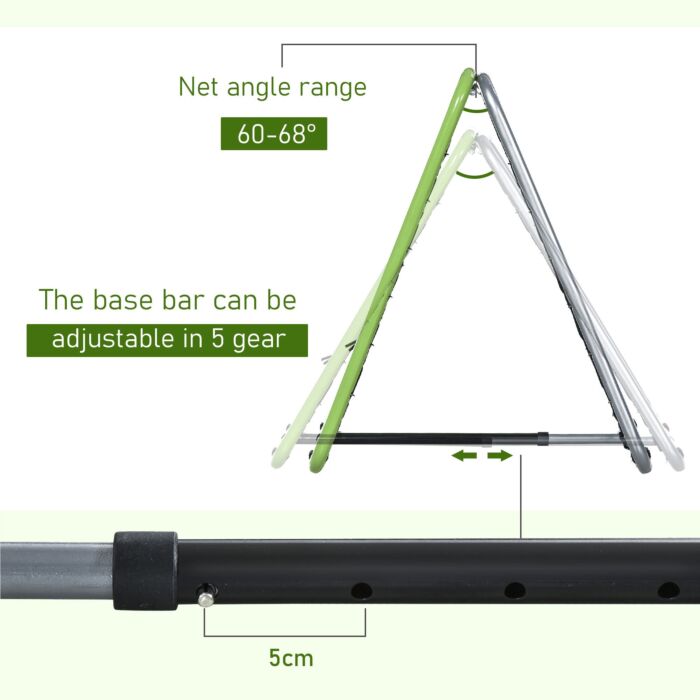 Homcom Football Training Net, Soccer Kickback Target Goal Both Side Rebounder Net, Adjustable Angle Goal Training Set For Kids And Children, Backyard