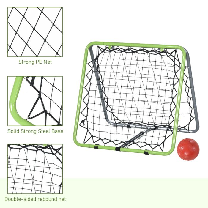 Homcom Football Training Net, Soccer Kickback Target Goal Both Side Rebounder Net, Adjustable Angle Goal Training Set For Kids And Children, Backyard