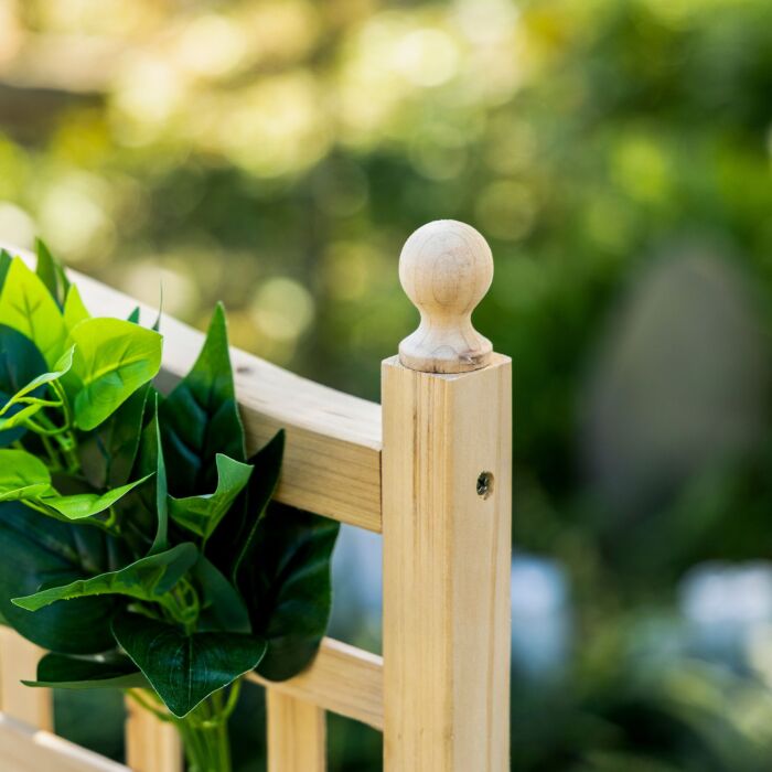Outsunny Garden Planters With Trellis For Climbing Vines, Wood Raised Beds, Flower Pot, Natural