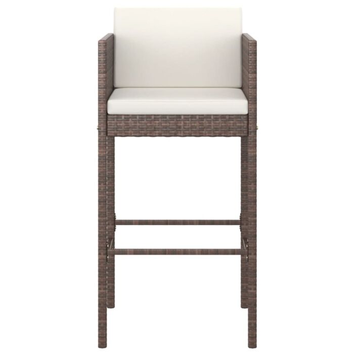 Vidaxl 5 Piece Garden Bar Set With Cushions Poly Rattan Brown