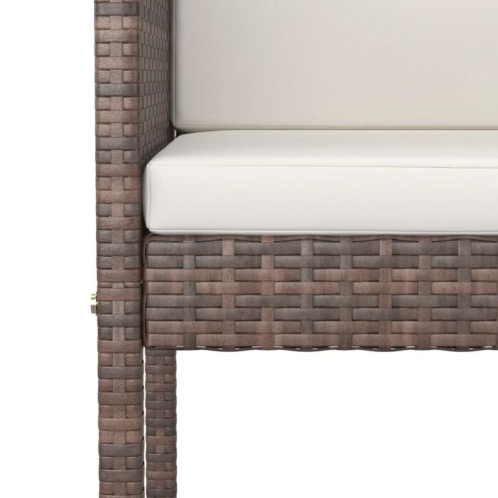 Vidaxl 5 Piece Garden Bar Set With Cushions Poly Rattan Brown