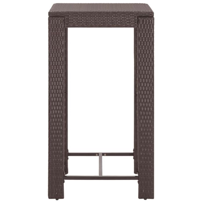 Vidaxl 5 Piece Garden Bar Set With Cushions Poly Rattan Brown