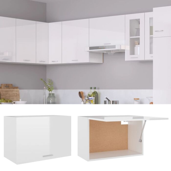 Vidaxl Hanging Cabinet High Gloss White 60x31x40 Cm Engineered Wood