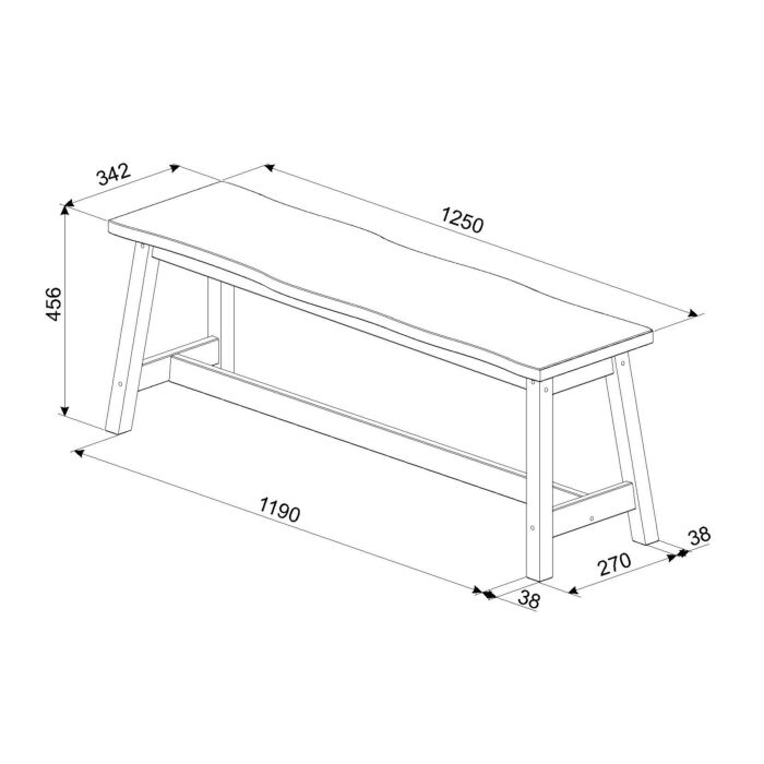 Corona Grey Live Edge Large Dining Bench