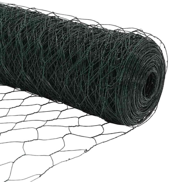 Vidaxl Hexagon Fence Green 1x50 M Steel, Vidaxl Fence Posts With Spike 13 Pcs Ø32 Mm 120 Cm Galvanised Steel