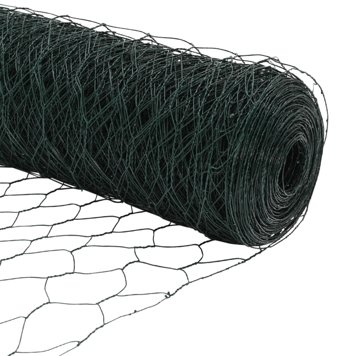 Vidaxl Hexagon Fence Green 1x50 M Steel, Vidaxl Fence Posts With Spike 13 Pcs Ø32 Mm 120 Cm Galvanised Steel