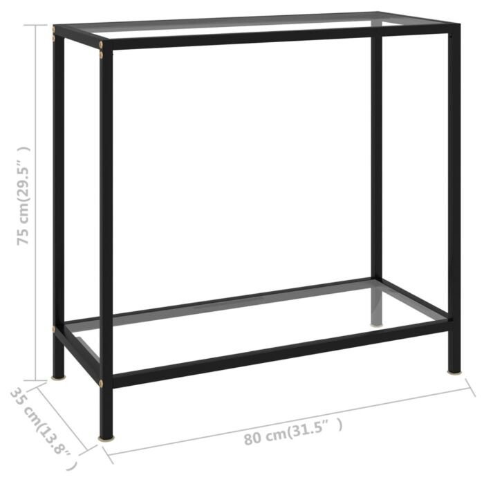 Vidaxl Console Table Transparent 80x35x75 Cm Tempered Glass
