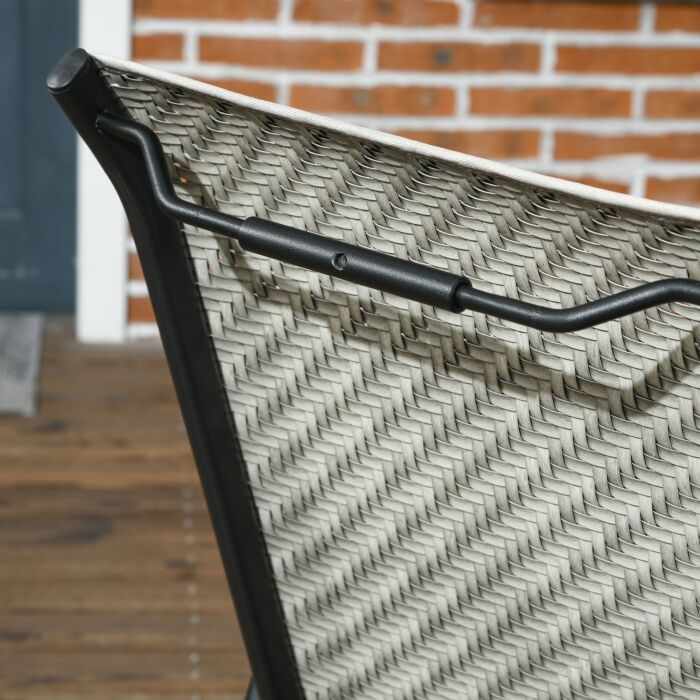 Outsunny Stackable Outdoor Rattan Chairs Set Of 4 With Armrests And Backrest, Mixed Grey