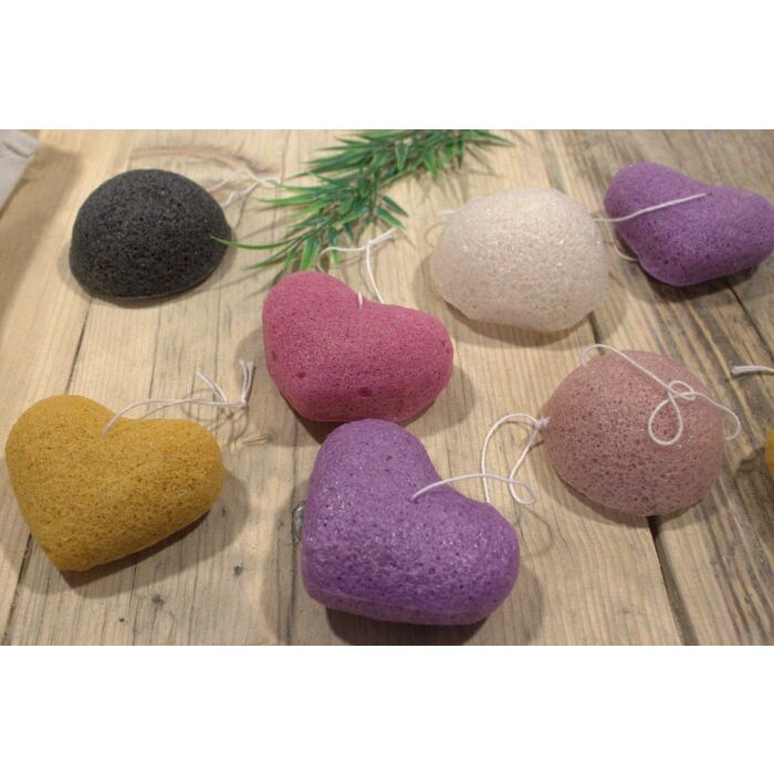 Konjac Heart Sponge - Rose