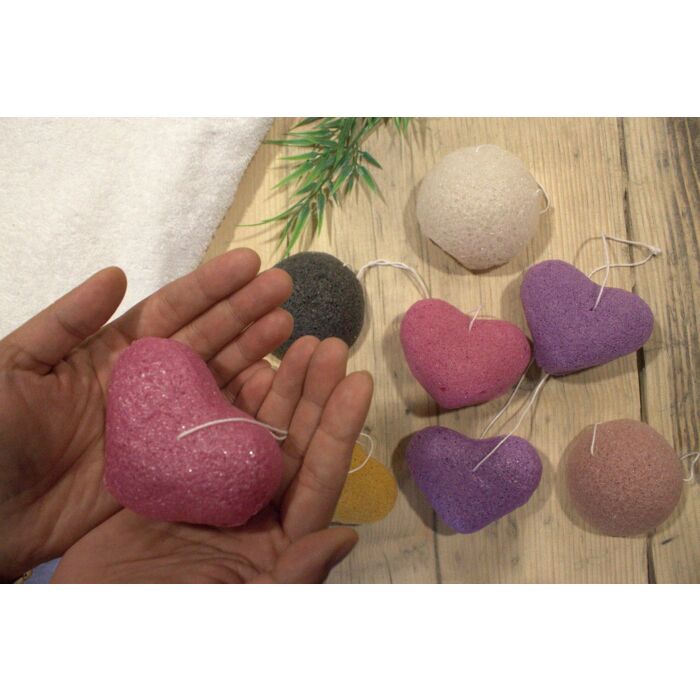Konjac Heart Sponge - Rose