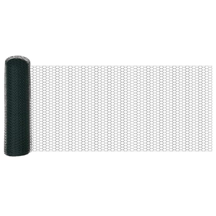 Vidaxl Hexagon Fence Green 0.8x50 M Steel, Vidaxl Fence Posts With Spike 13 Pcs Ø32 Mm 100 Cm Galvanised Steel