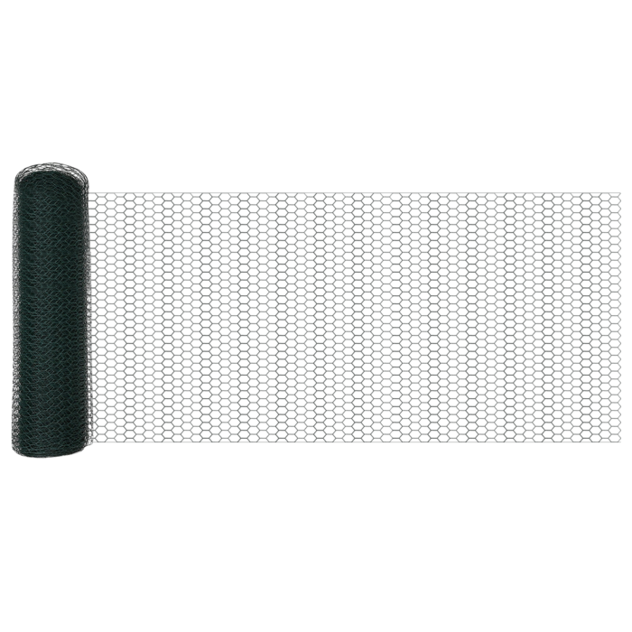 Vidaxl Hexagon Fence Green 0.8x50 M Steel, Vidaxl Fence Posts With Spike 13 Pcs Ø32 Mm 100 Cm Galvanised Steel