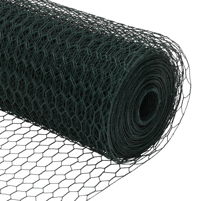Vidaxl Hexagon Fence Green 0.8x50 M Steel, Vidaxl Fence Posts With Spike 13 Pcs Ø32 Mm 100 Cm Galvanised Steel