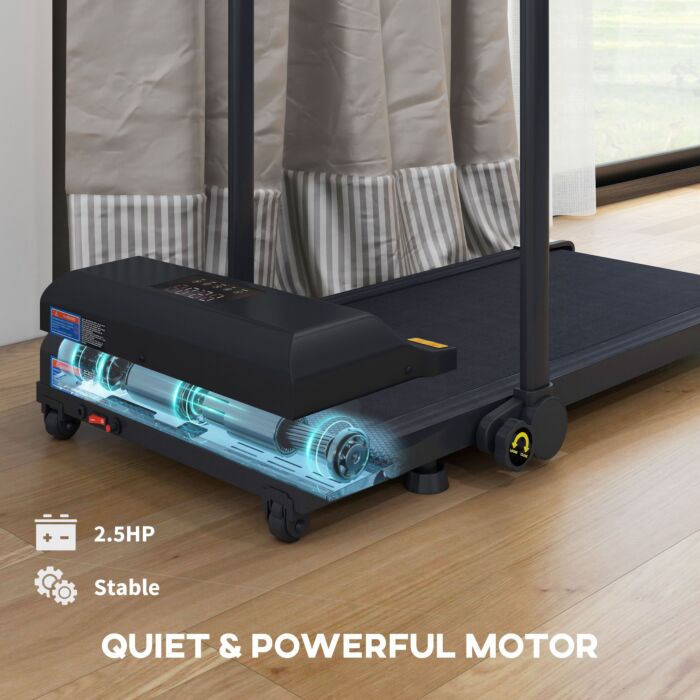 Homcom 2.5hp Walking Pad Treadmill, Folding Under Desk Treadmill Walking Machine, 1-10km/h, With Remote Control