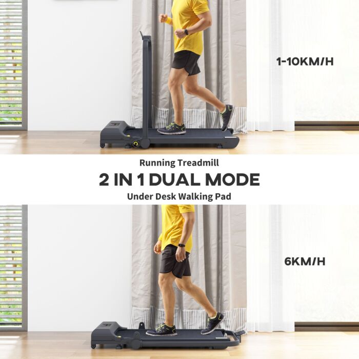 Homcom 2.5hp Walking Pad Treadmill, Folding Under Desk Treadmill Walking Machine, 1-10km/h, With Remote Control