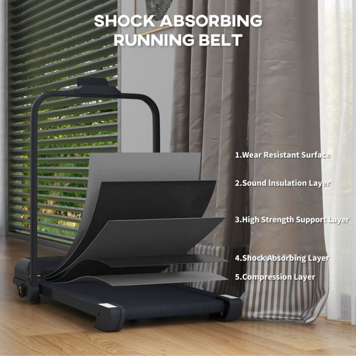 Homcom 2.5hp Walking Pad Treadmill, Folding Under Desk Treadmill Walking Machine, 1-10km/h, With Remote Control